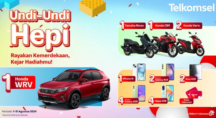 Undi-Undi Hepi Telkomsel Periode Agustus 2024 (Telkomsel.com)