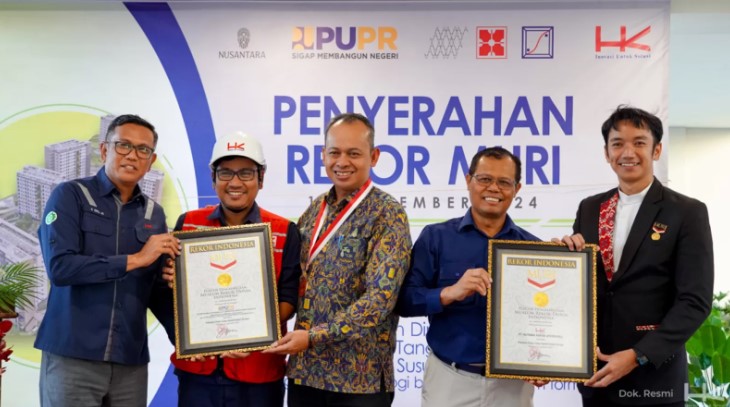 Hutama Karya raih dua rekor MURI dan penghargaan bergengsi atas proyek strategis di IKN. (Dok. Hutama Karya)
